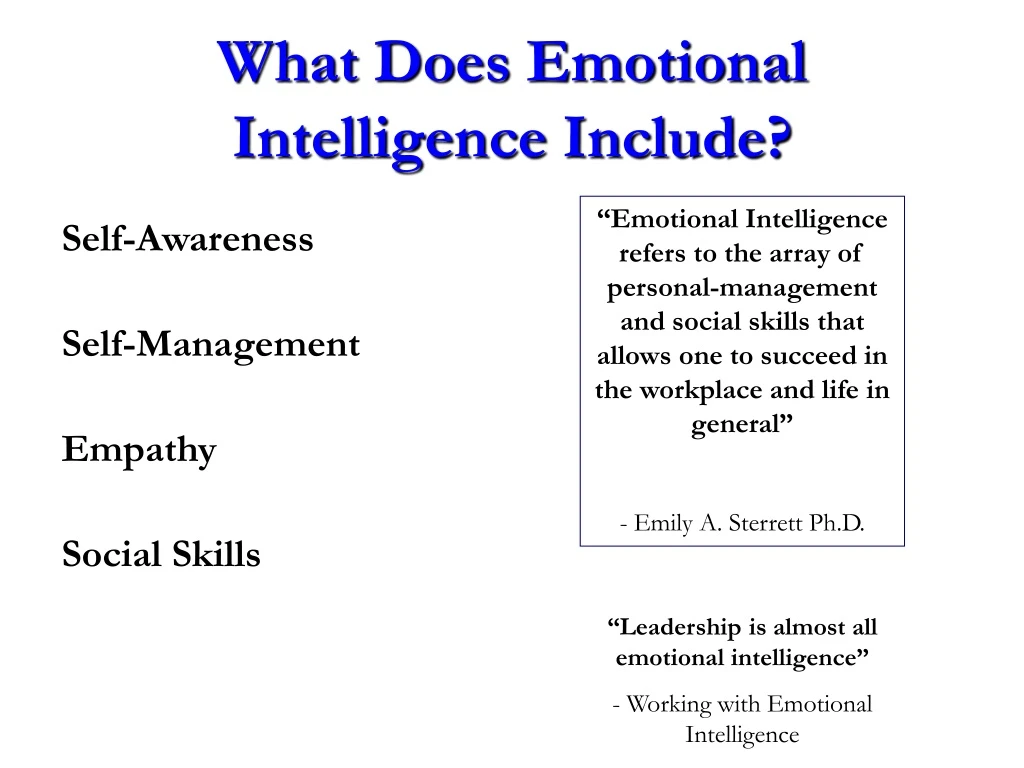 what does emotional intelligence include