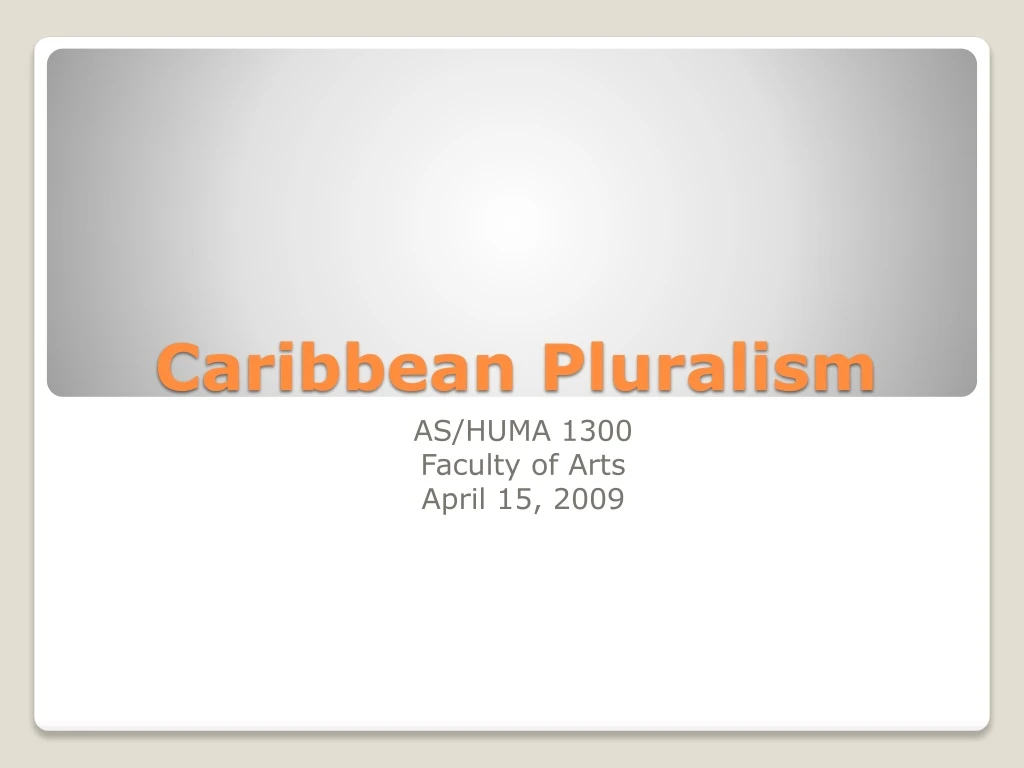 caribbean pluralism