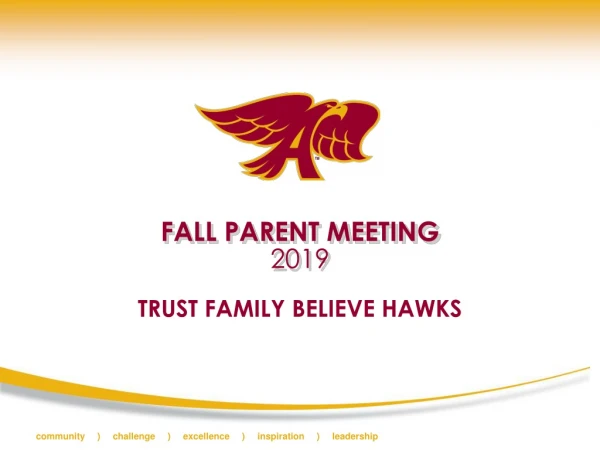 FALL PARENT MEETING 2019