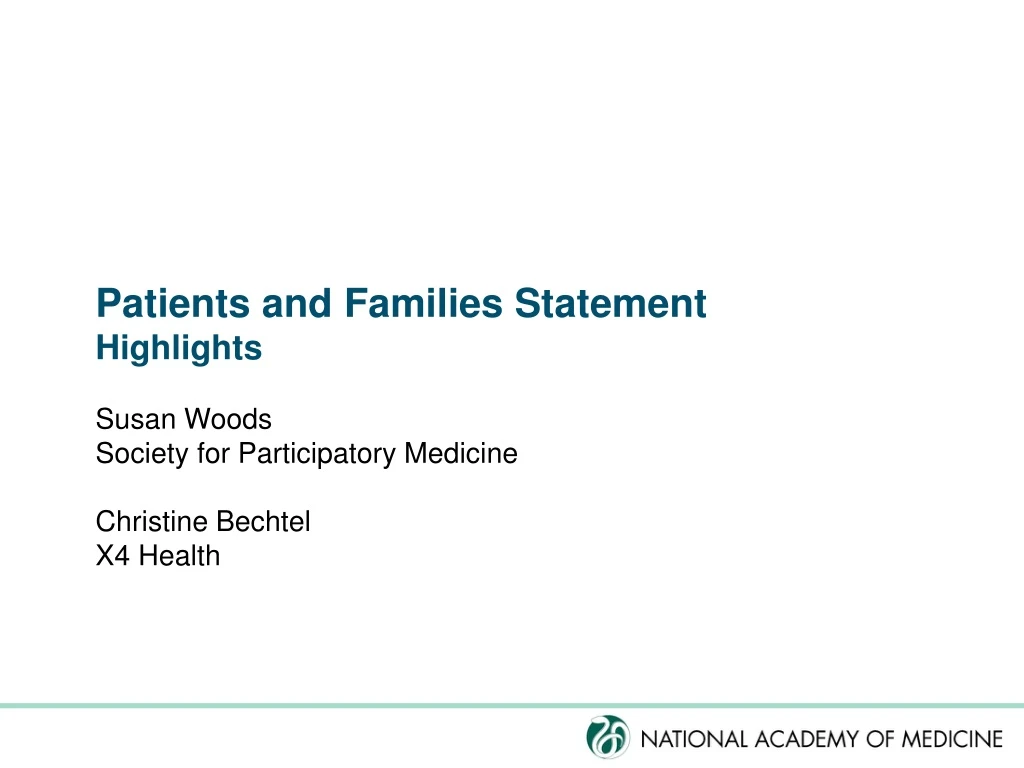 patients and families statement highlights