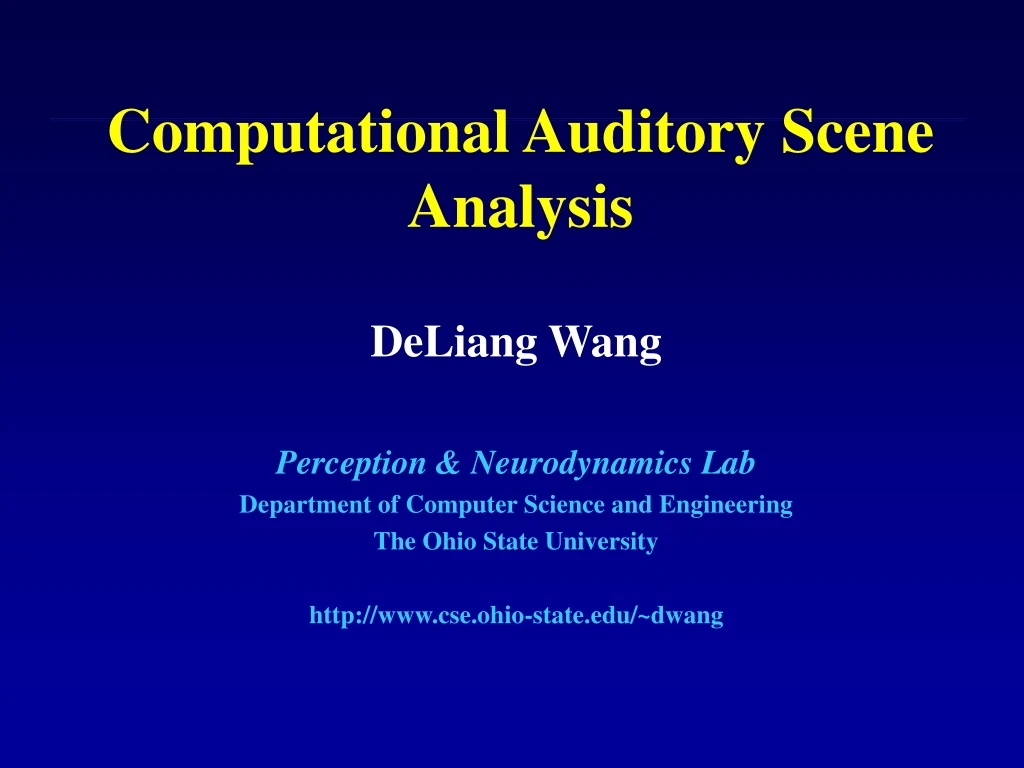 computational auditory scene analysis