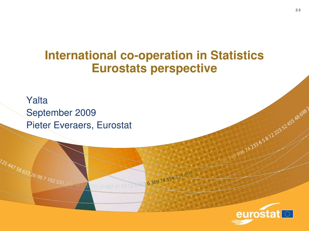 international co operation in statistics eurostats perspective