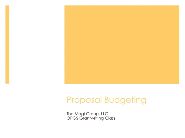 Proposal Budgeting