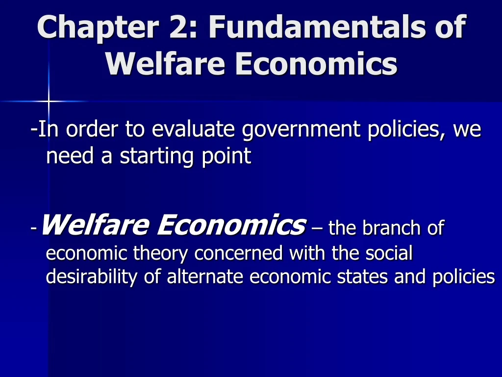chapter 2 fundamentals of welfare economics