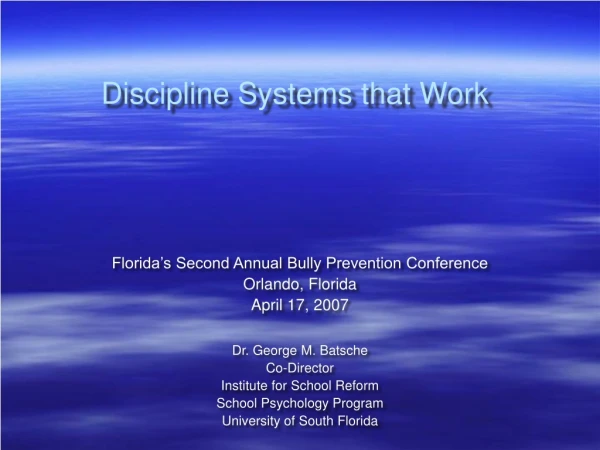 Discipline Systems that Work