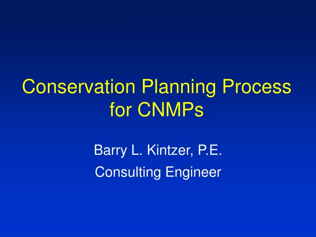 conservation planning process for cnmps