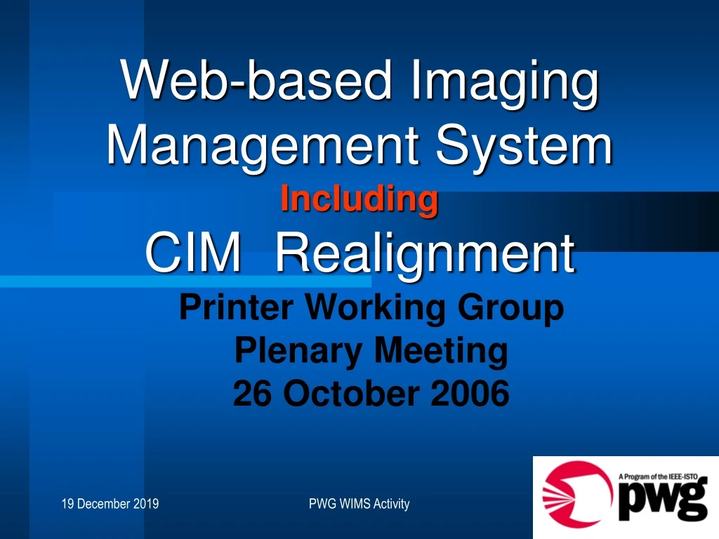 web based imaging management system including cim realignment