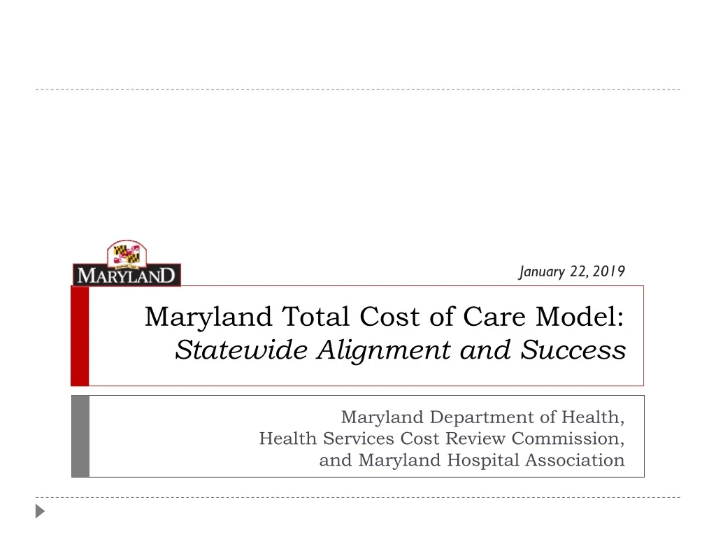 maryland total cost of care model statewide alignment and success