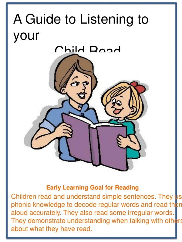 A Guide to Listening to your            Child  R ead