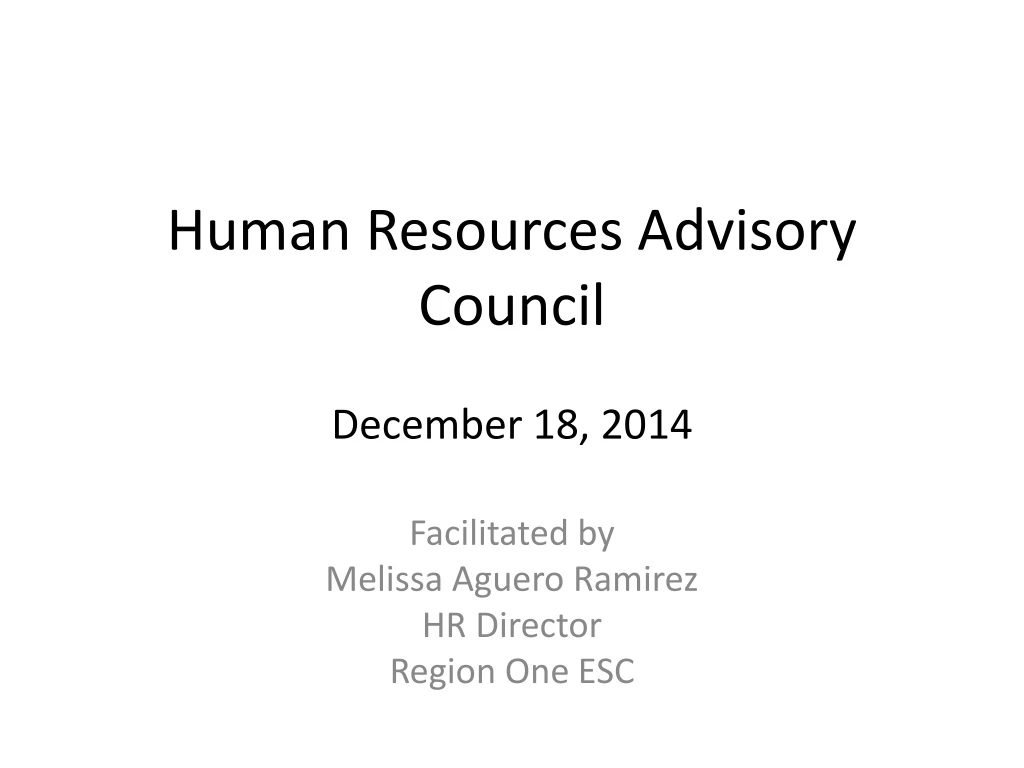 human resources advisory council december 18 2014