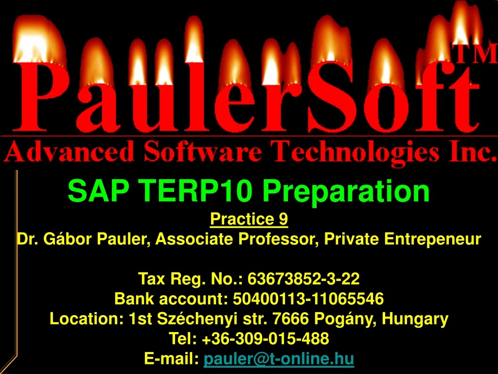 sap terp10 preparation practice 9 dr g bor pauler