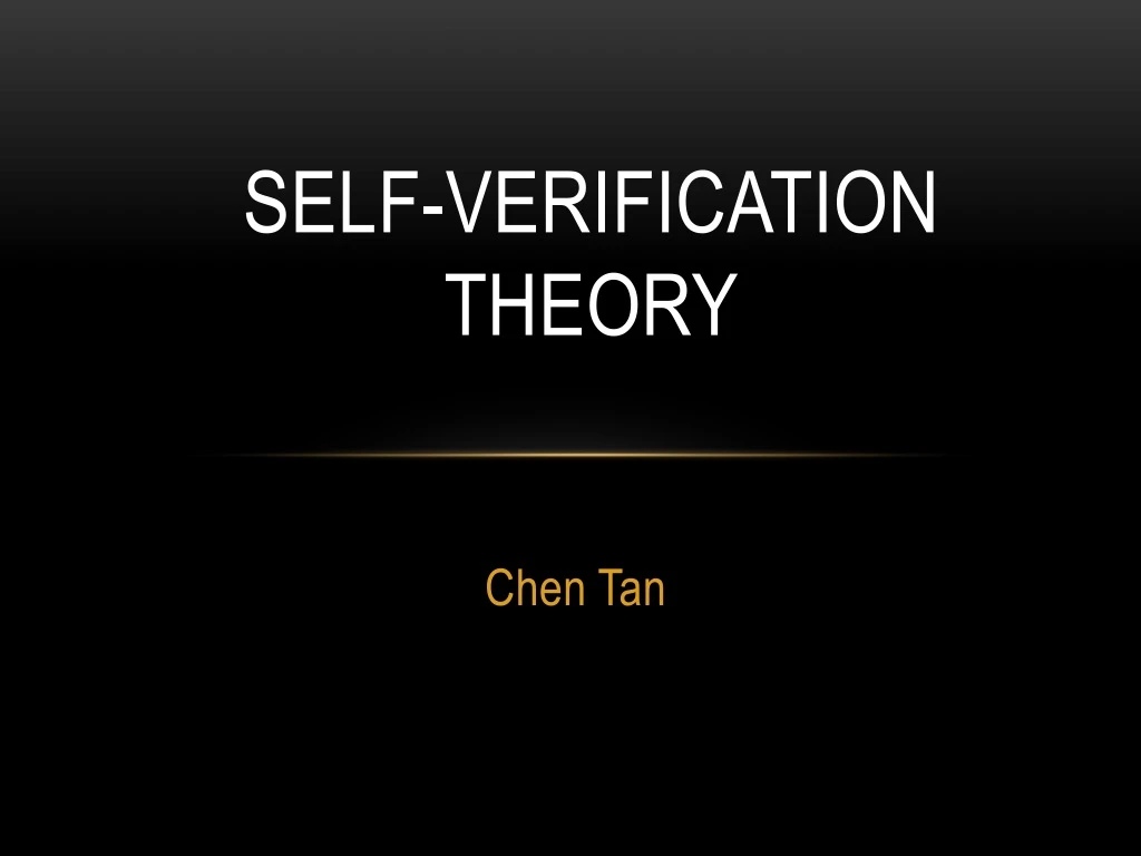 self verification theory