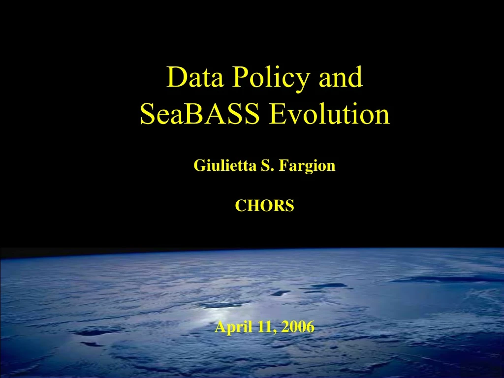 data policy and seabass evolution giulietta