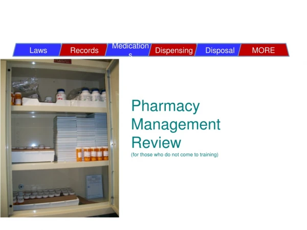 Pharmacy Management Review  (for those who do not come to training)