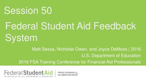 Federal Student Aid Feedback System