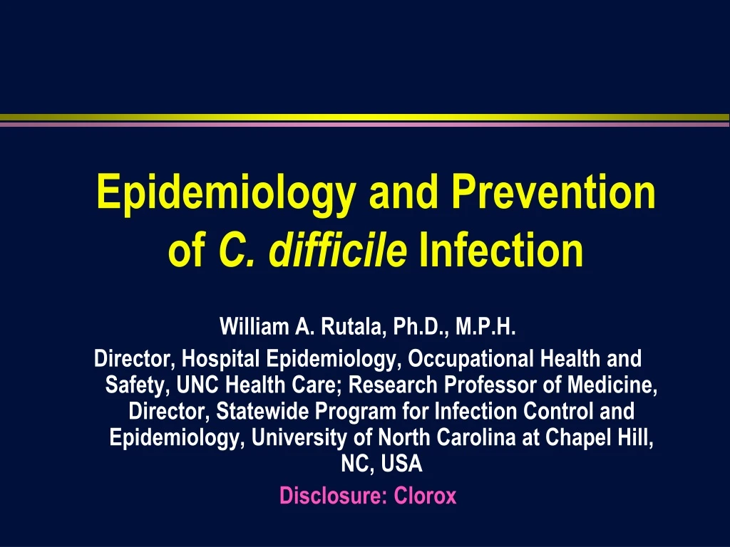 epidemiology and prevention of c difficile infection