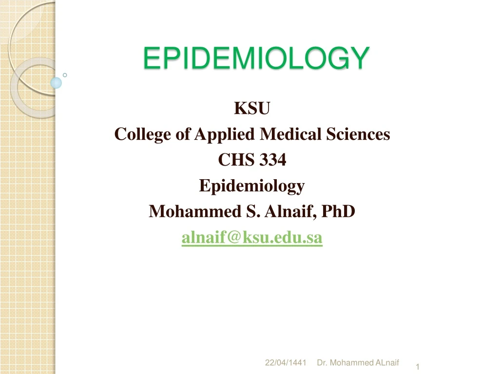 epidemiology