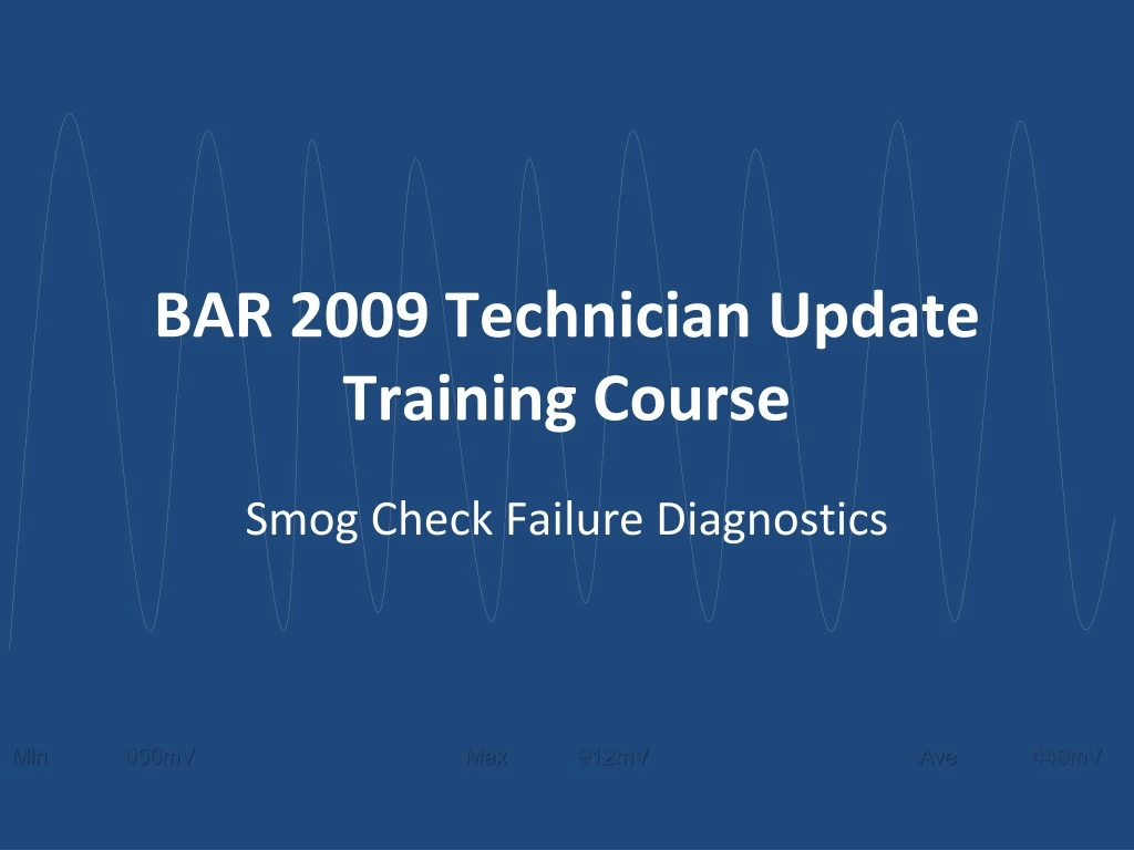 bar 2009 technician update training course