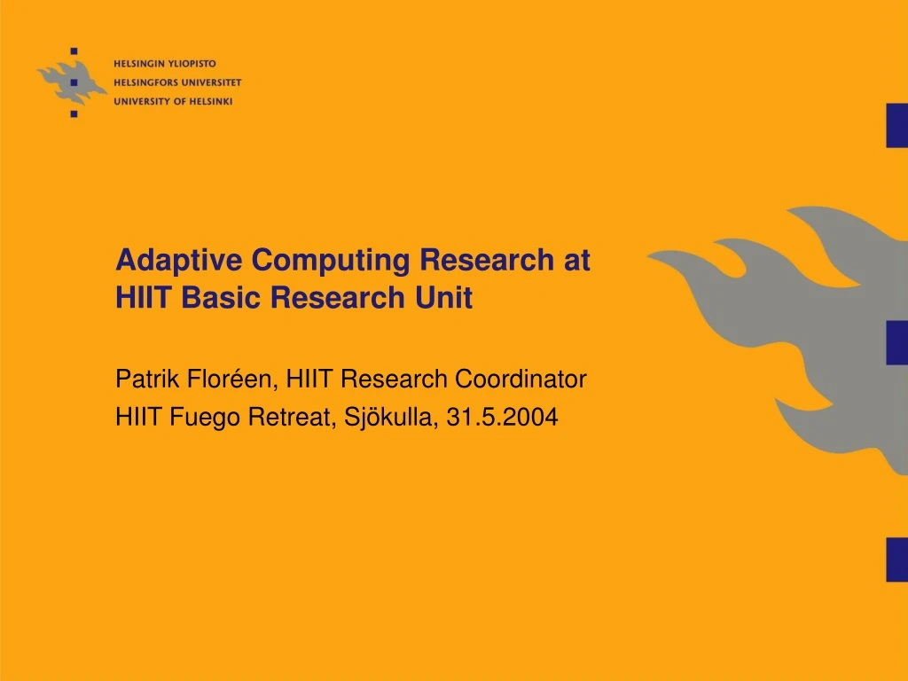 adaptive computing research at hiit basic research unit