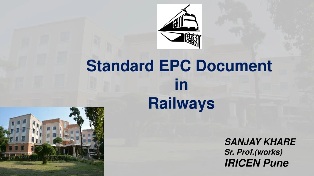 standard epc document in railways
