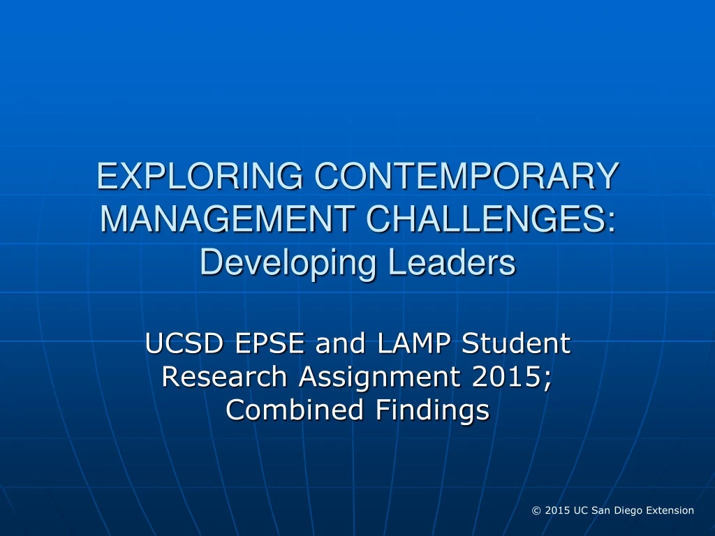 exploring contemporary management challenges developing leaders