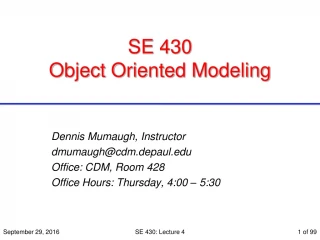 SE 430  Object Oriented Modeling - slide 1