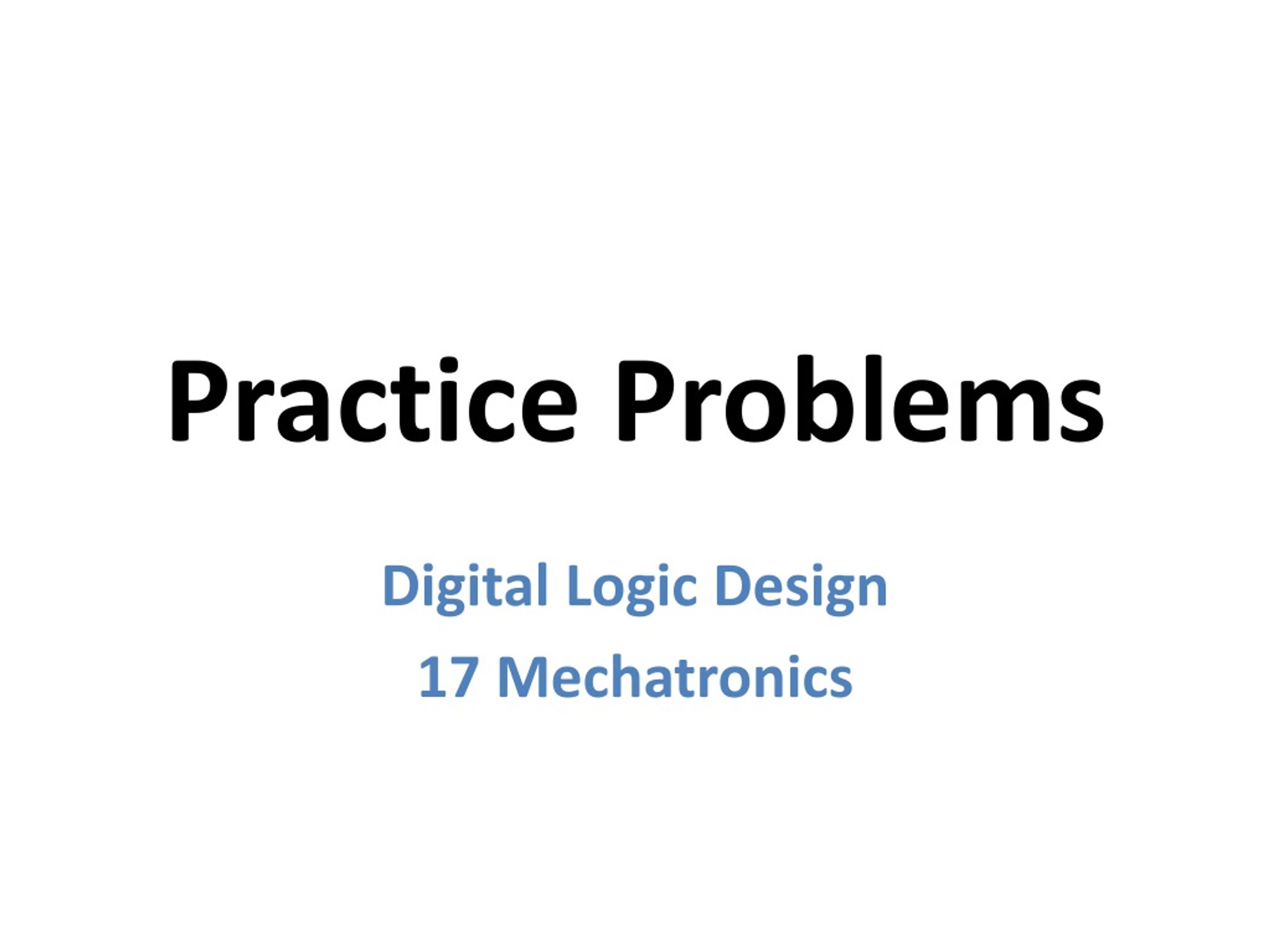 Practice Problems - slide 1