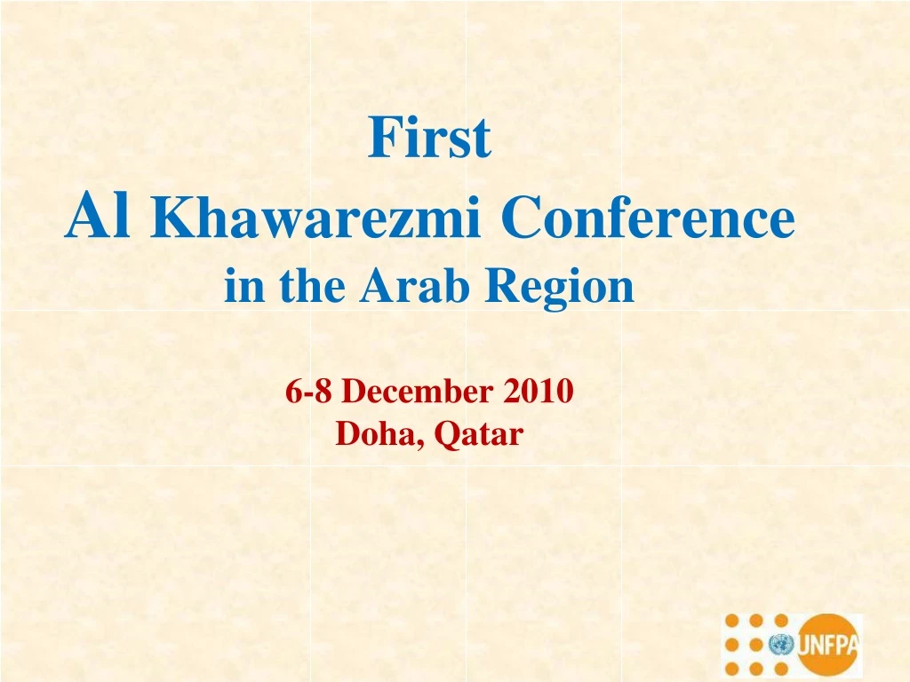 first al khawarezmi conference in the arab region 6 8 december 2010 doha qatar