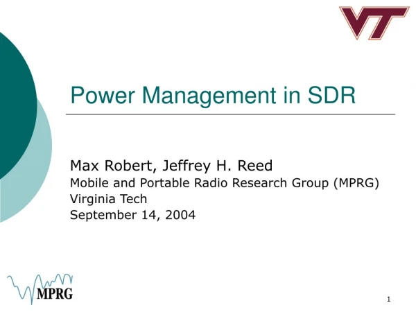Power Management in SDR