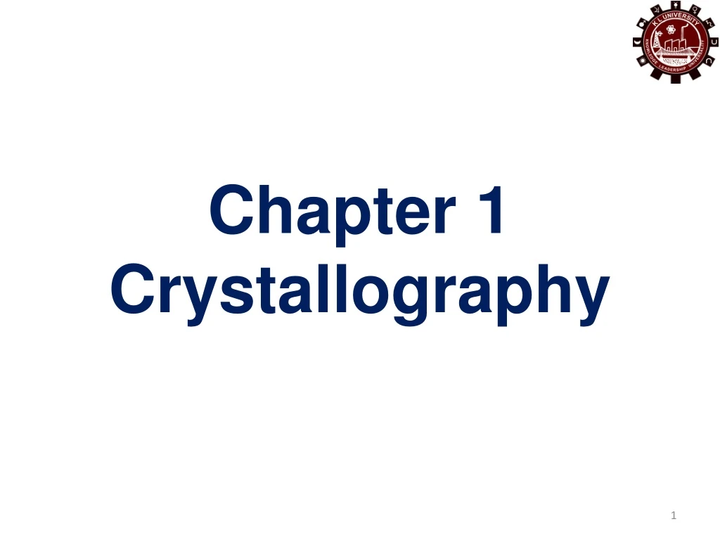 chapter 1 crystallography