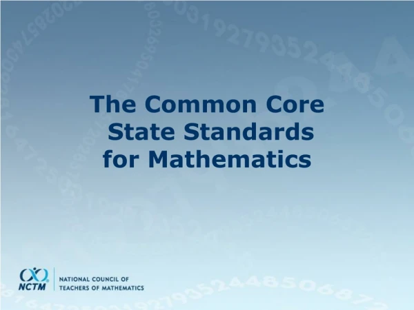 The Common Core  State Standards for Mathematics