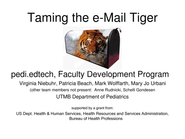 Taming the e-Mail Tiger