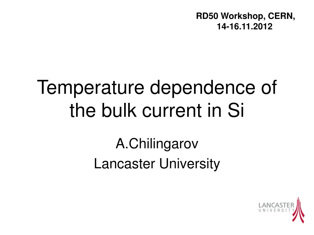 temperature dependence of the bulk current in si