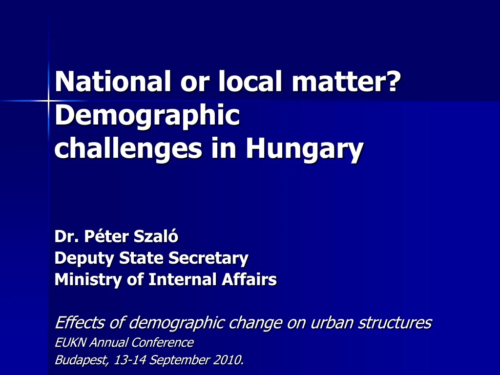 national or local matter d emographic challenges in hungary