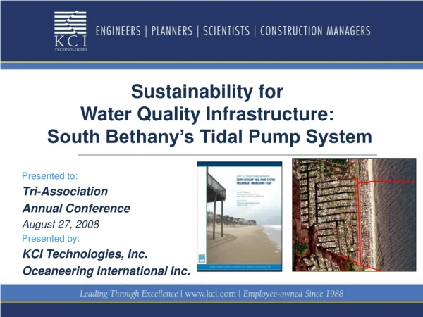 Sustainability for  Water Quality Infrastructure:  South Bethany’s Tidal Pump System