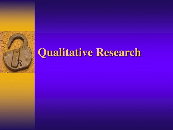 Qualitative Research