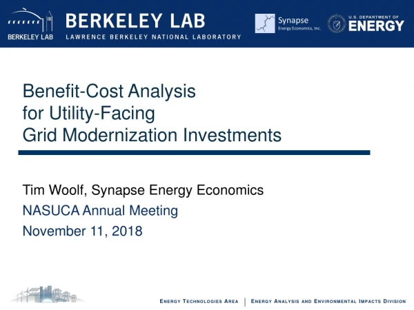 Benefit-Cost Analysis   for Utility-Facing  Grid Modernization Investments