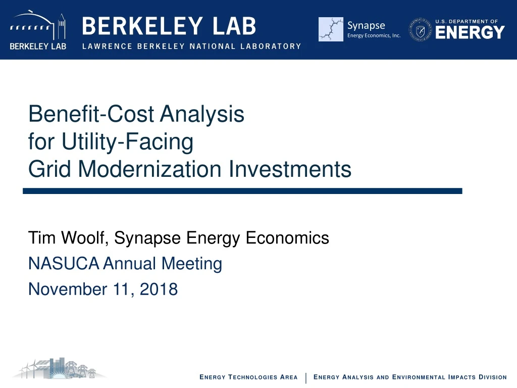 benefit cost analysis for utility facing grid modernization investments