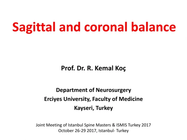 Sagittal and coronal balance