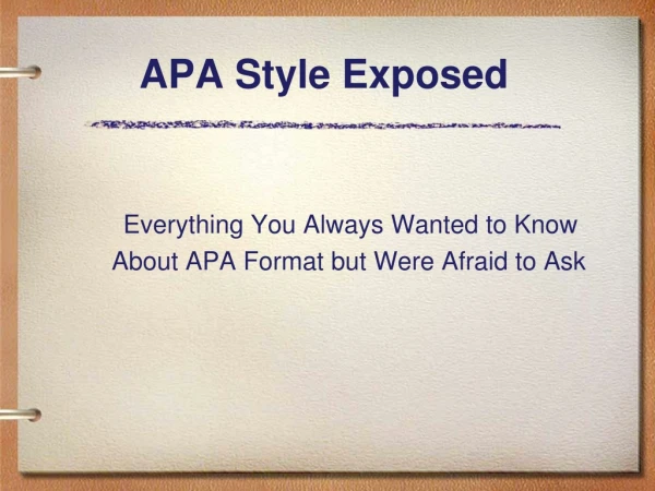 APA Style Exposed