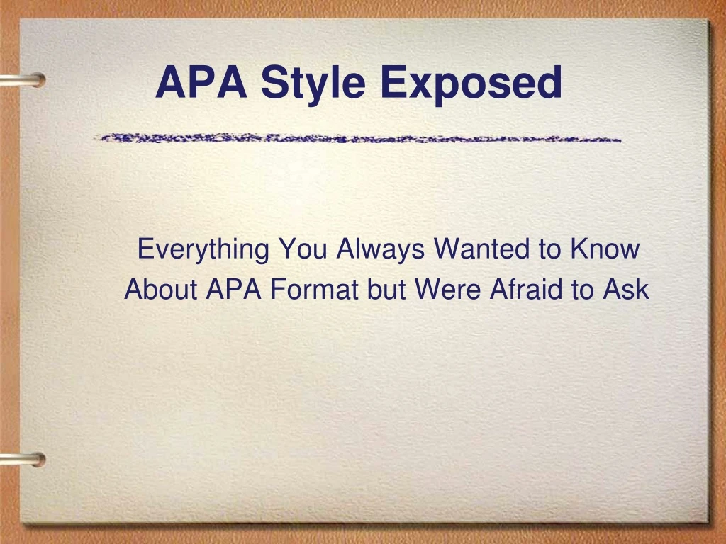 apa style exposed