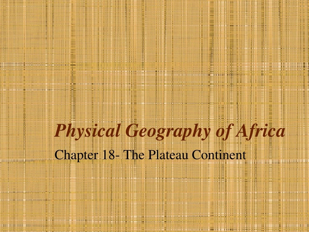 physical geography of africa