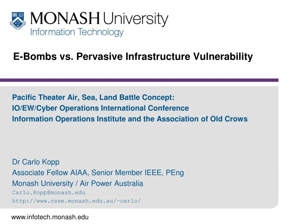 e bombs vs pervasive infrastructure vulnerability