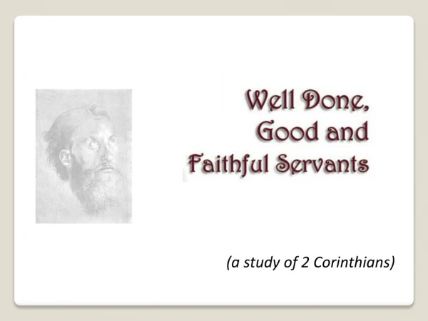 (a study of 2 Corinthians)