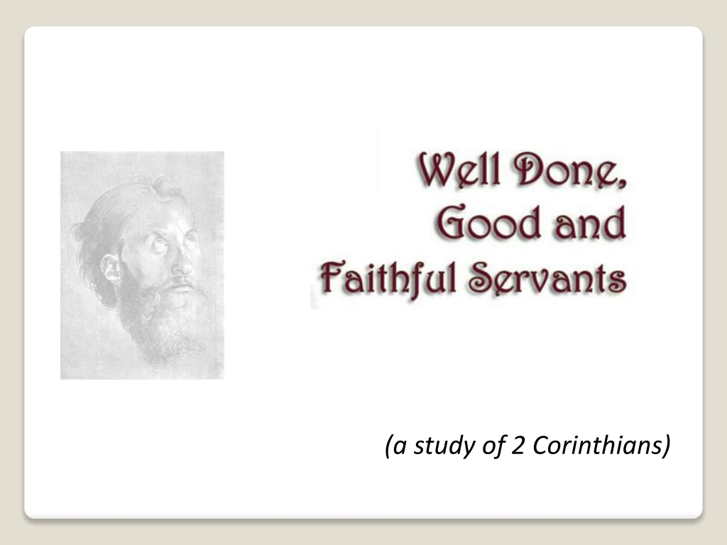 a study of 2 corinthians