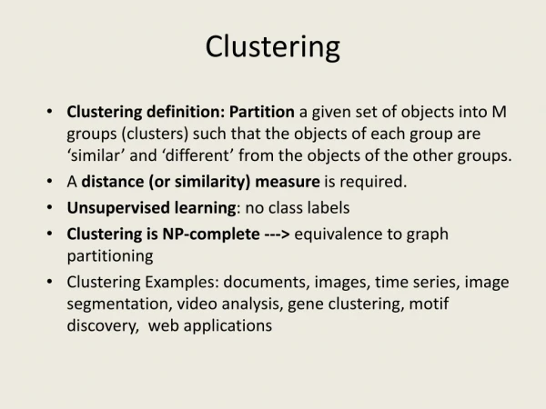 Clustering