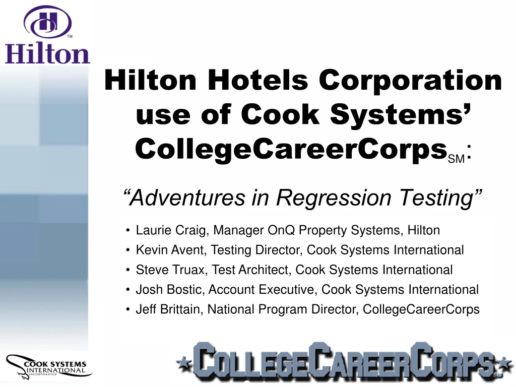 hilton hotels corporation use of cook systems collegecareercorps sm