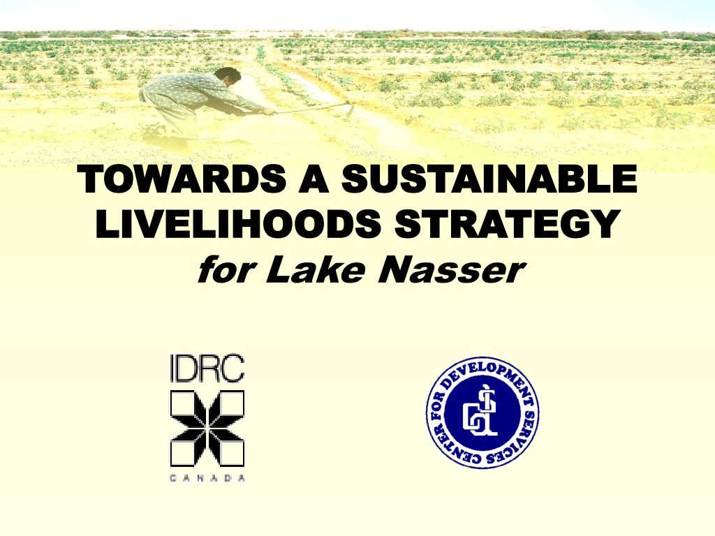 towards a sustainable livelihoods strategy for lake nasser