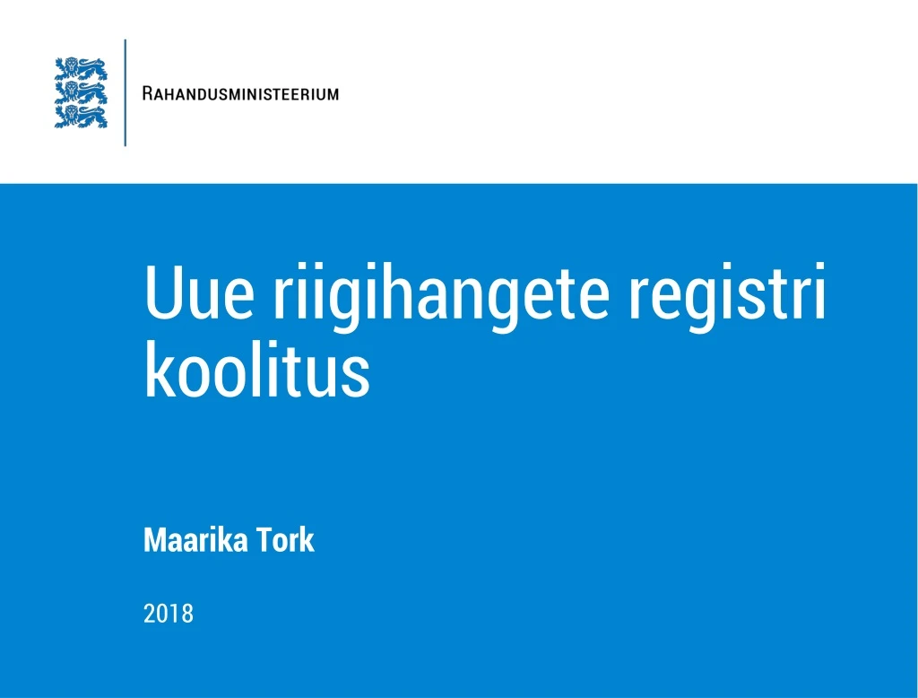 uue riigihangete registri koolitus