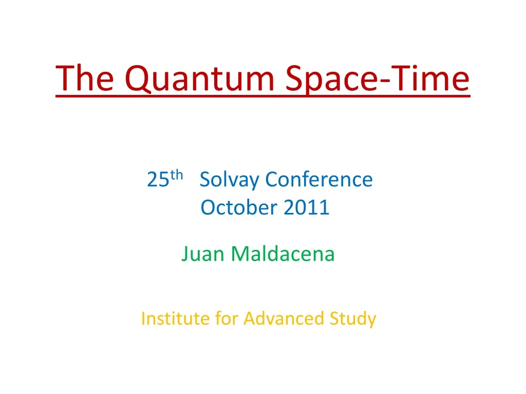 the quantum space time